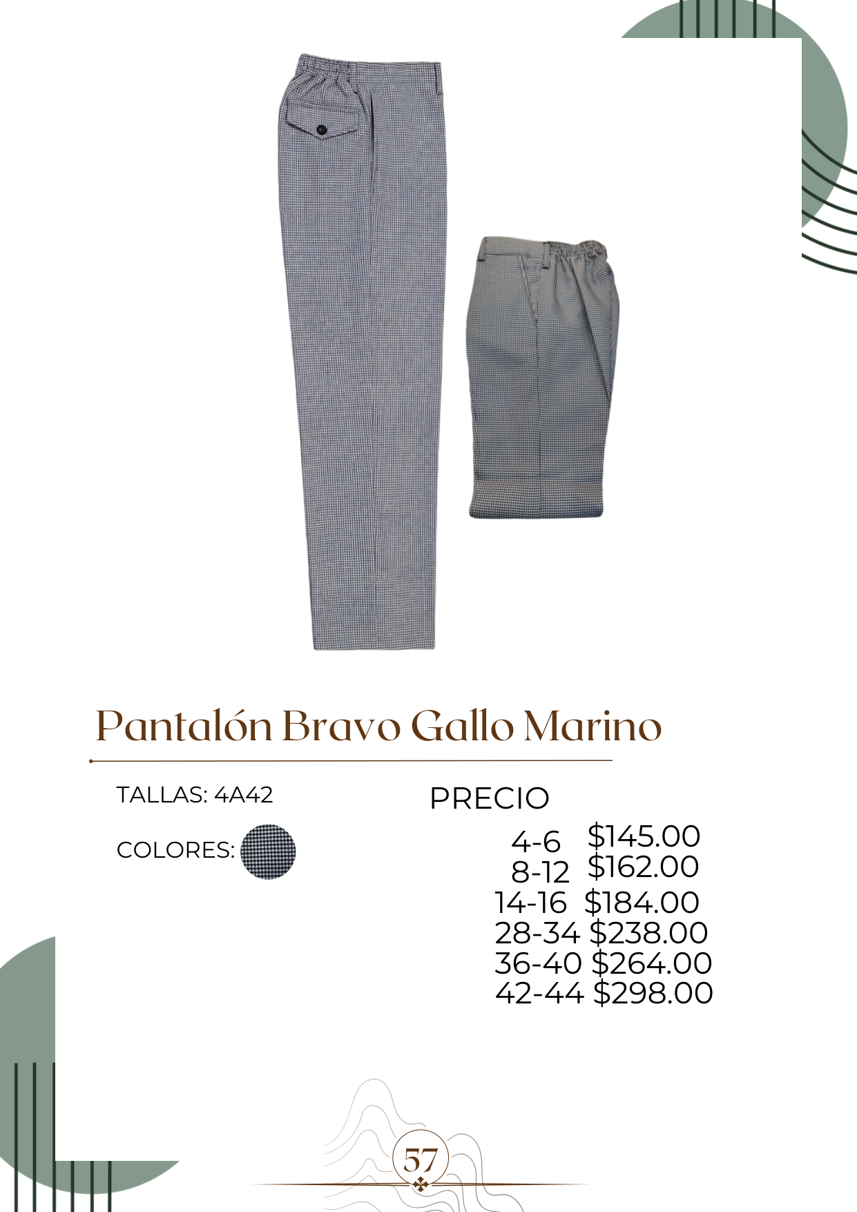 Pantalón Bravo Gallo Marino Alt