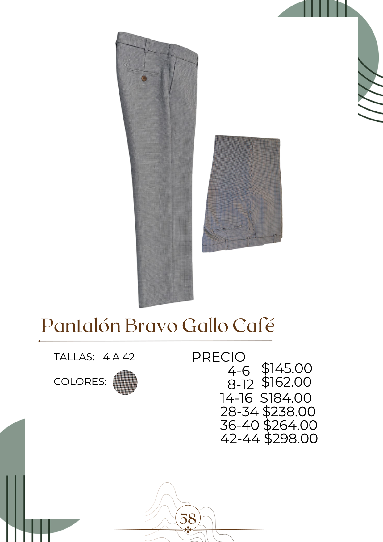 Pantalón Bravo Gallo Café Alt