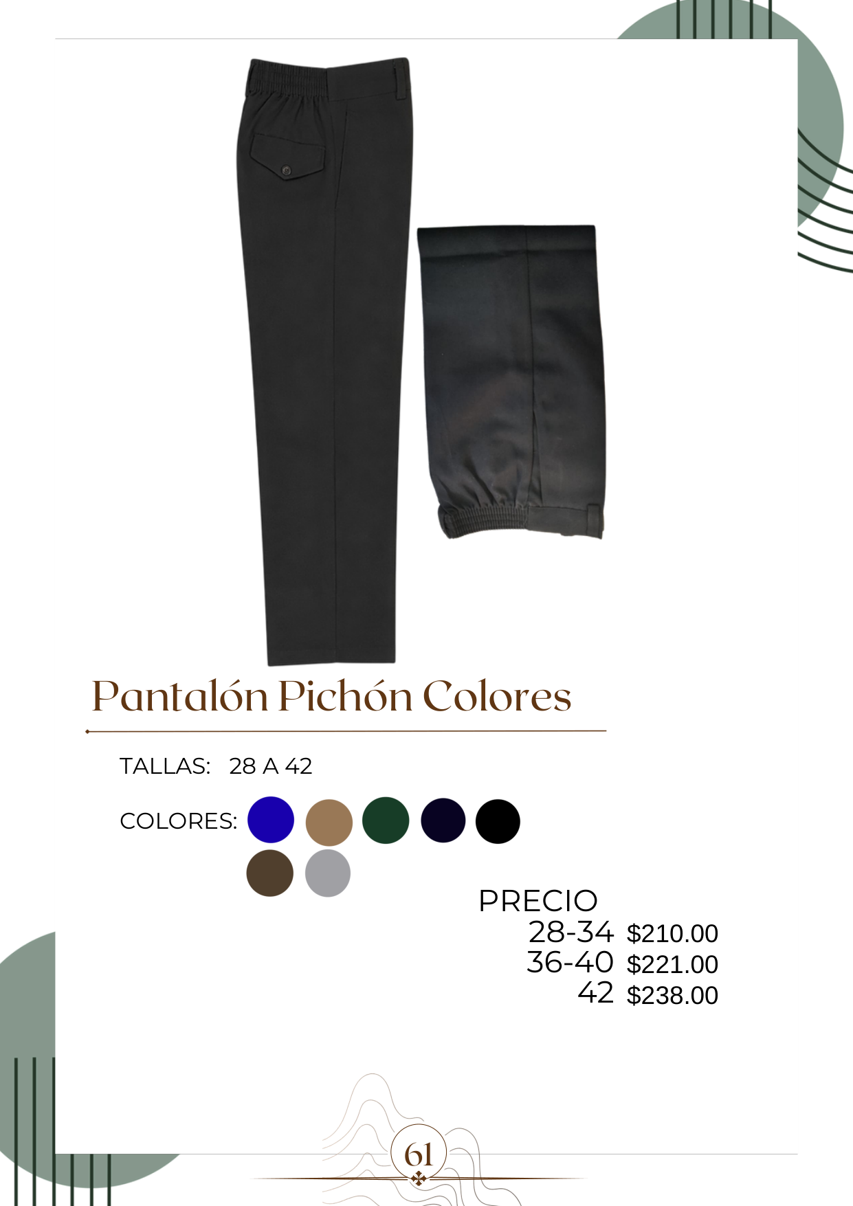 Pantalón Pichón Colores Alt