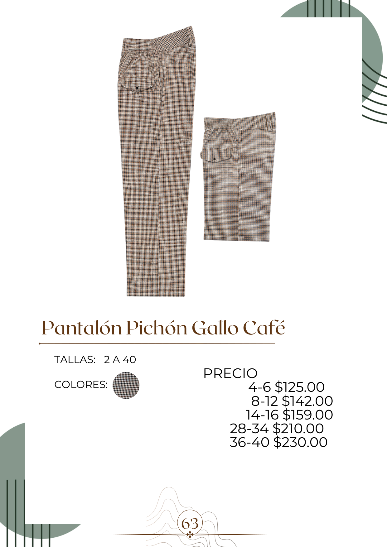 Pantalón Pichón Gallo Café Alt