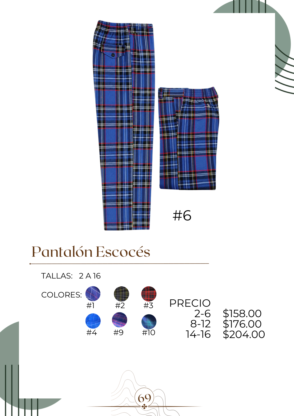Pantalón Escocés (Variantes #1 al #10) Alt