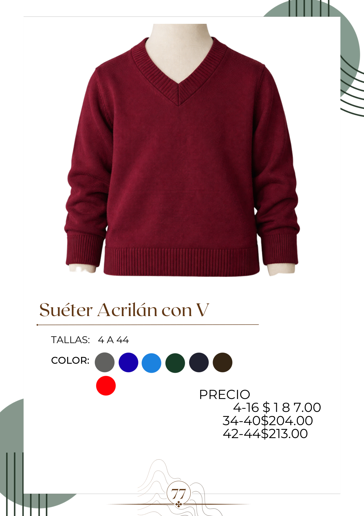 Suéter Acrilán con V Alt